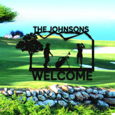 Custom Husband And Wife Golf Metal Sign, Gift For Golf Lovers Laser Cut Metal Signs Custom Gift Ideas